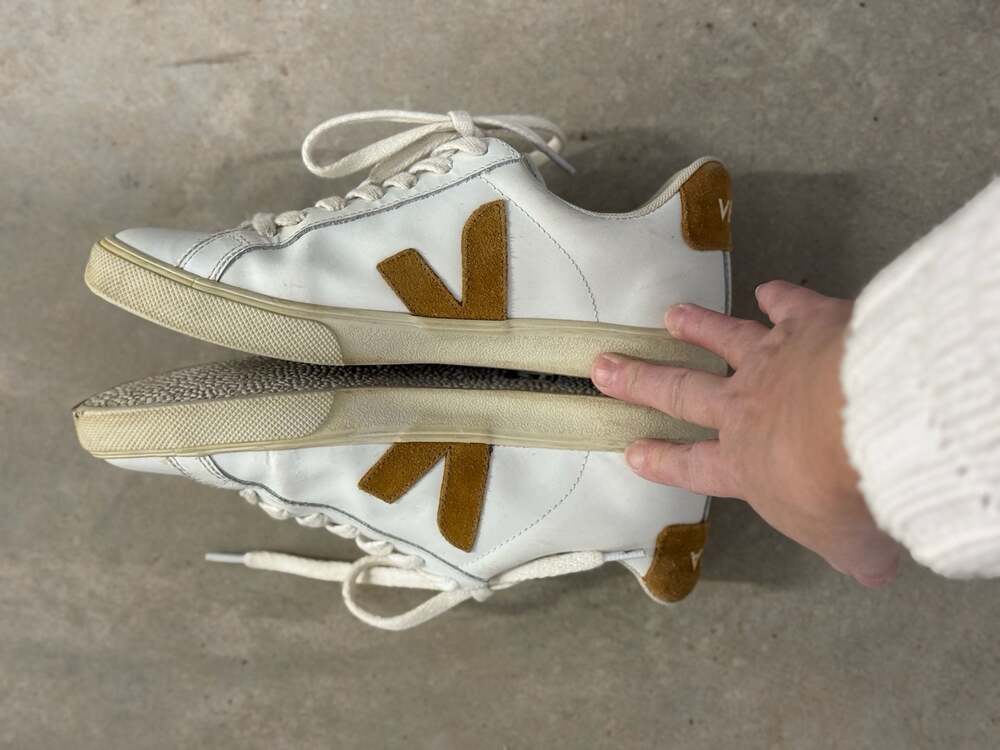 Veja Esplar Leather Sneakers in White Safran Suede Woman's Size 37 - Picture 4 of 6